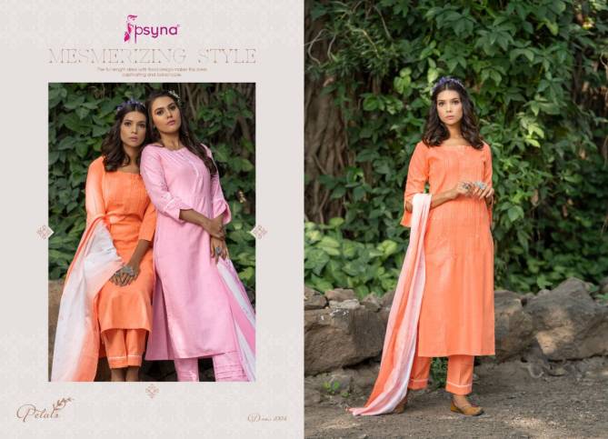 Psyna Petals Fancy Ethnic Wear Cotton Ready Made Salwar Suit Collection